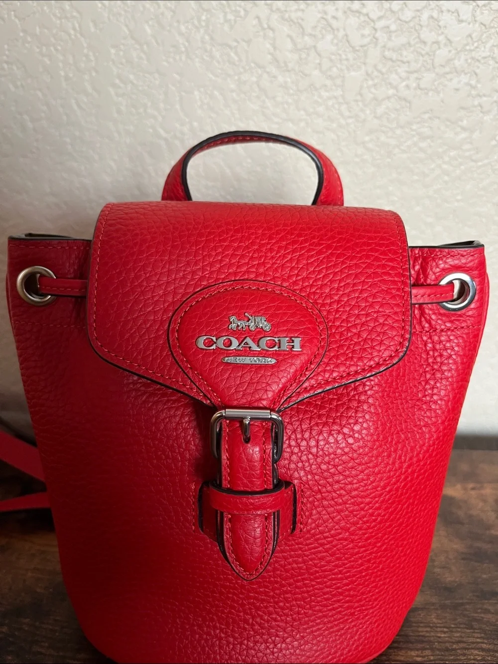 🆕 NWOT 🔥 Coach Amelia Convertible Backpack Bright poppy red